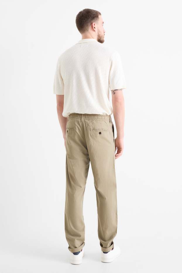 Hommes - Chino avec teneur en lin - tapered fit - beige