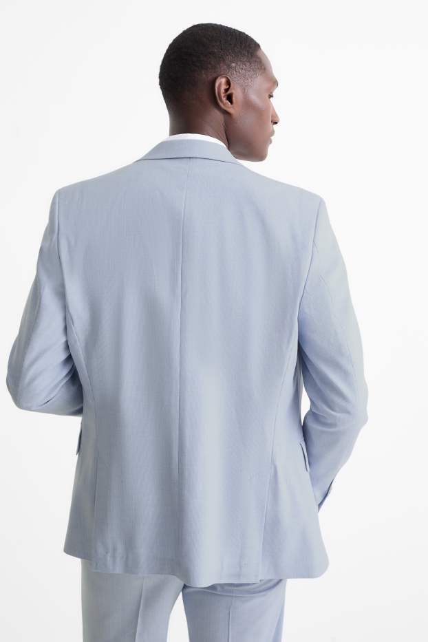 Hommes - Veste de costume - slim fit - Flex - à rayures - bleu clair