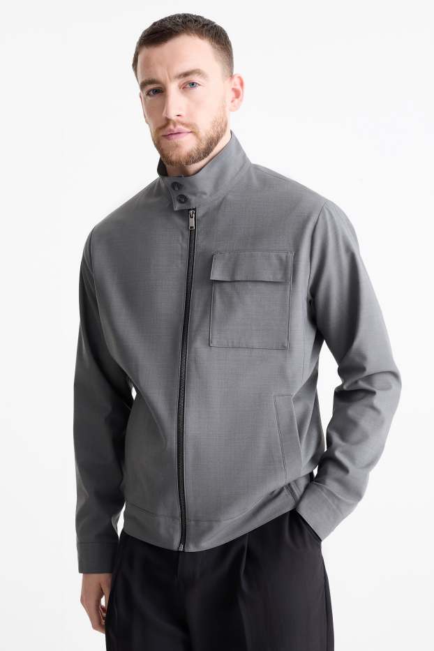 Home - Caçadora - Flex - mescla de llana verge - gris