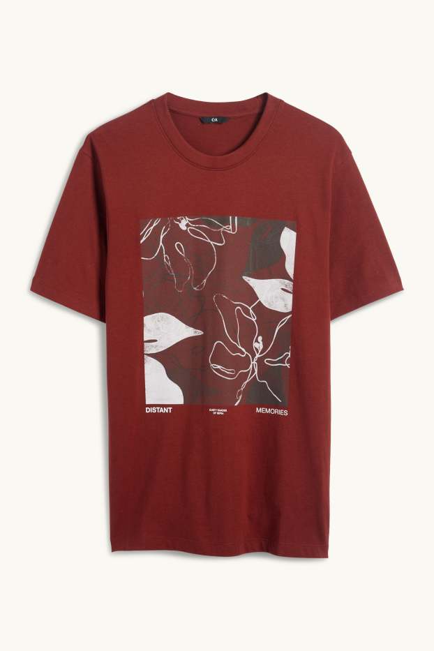Hommes - T-shirt - regular fit - bordeaux