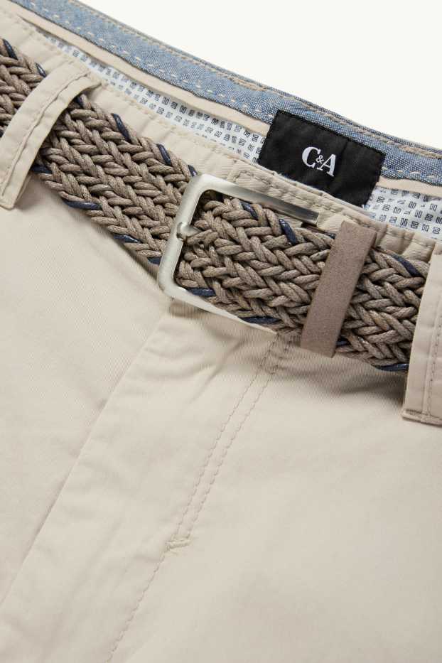 Uomo - Bermuda cargo con cintura - beige