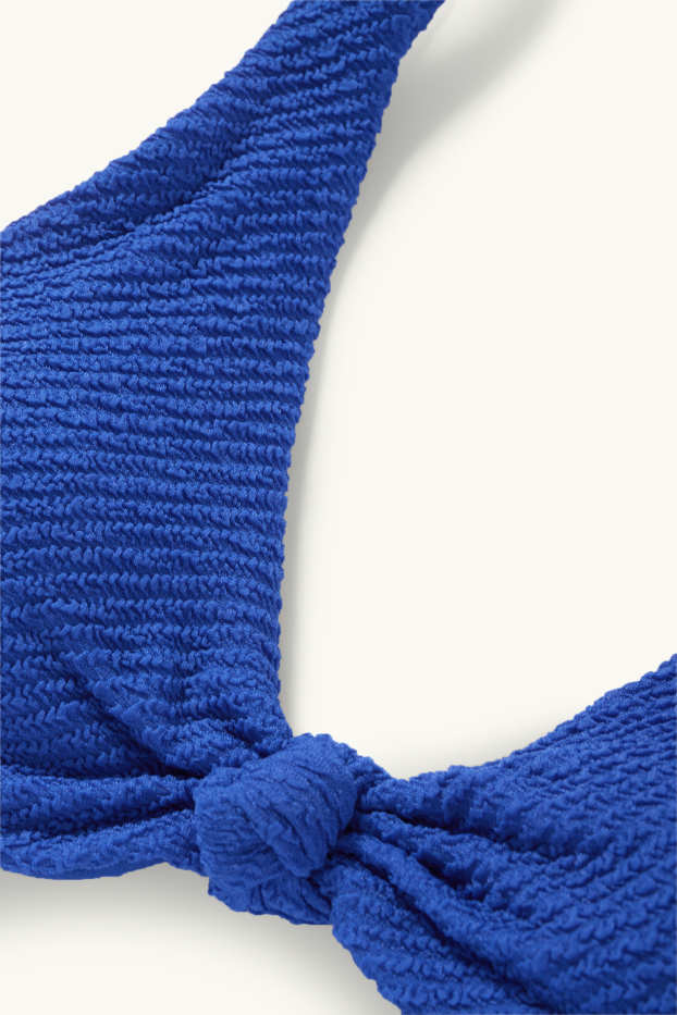 Women - Bikini top with knot detail - padded - LYCRA® XTRA LIFE™ - blue