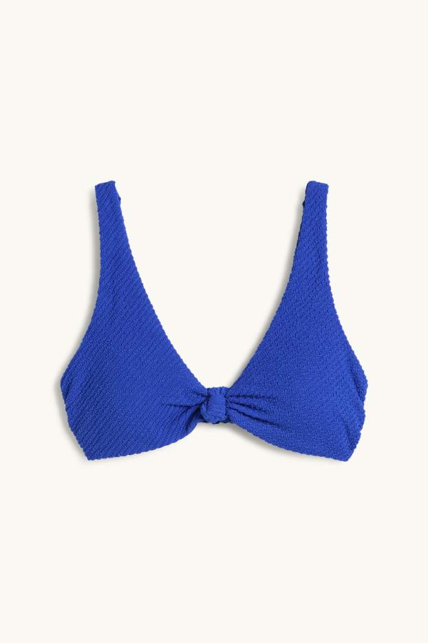 Women - Bikini top with knot detail - padded - LYCRA® XTRA LIFE™ - blue