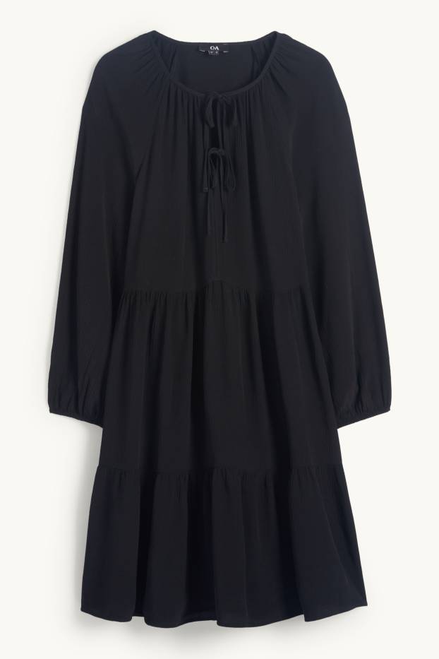 Women - Viscose A-line dress - black