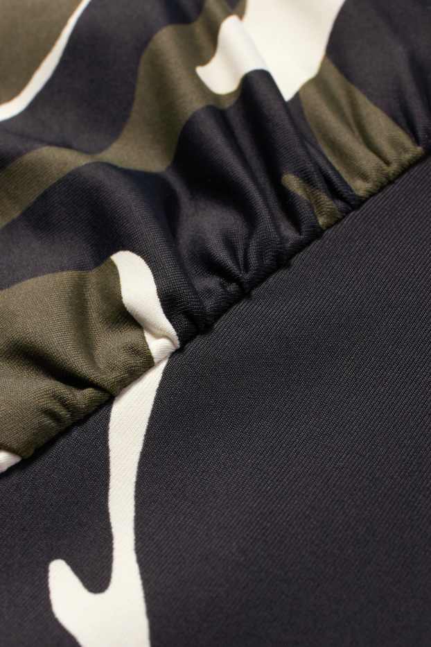 Femei - Chiloți bikini - talie înaltă - LYCRA® XTRA LIFE™ - cu model - verde închis / negru