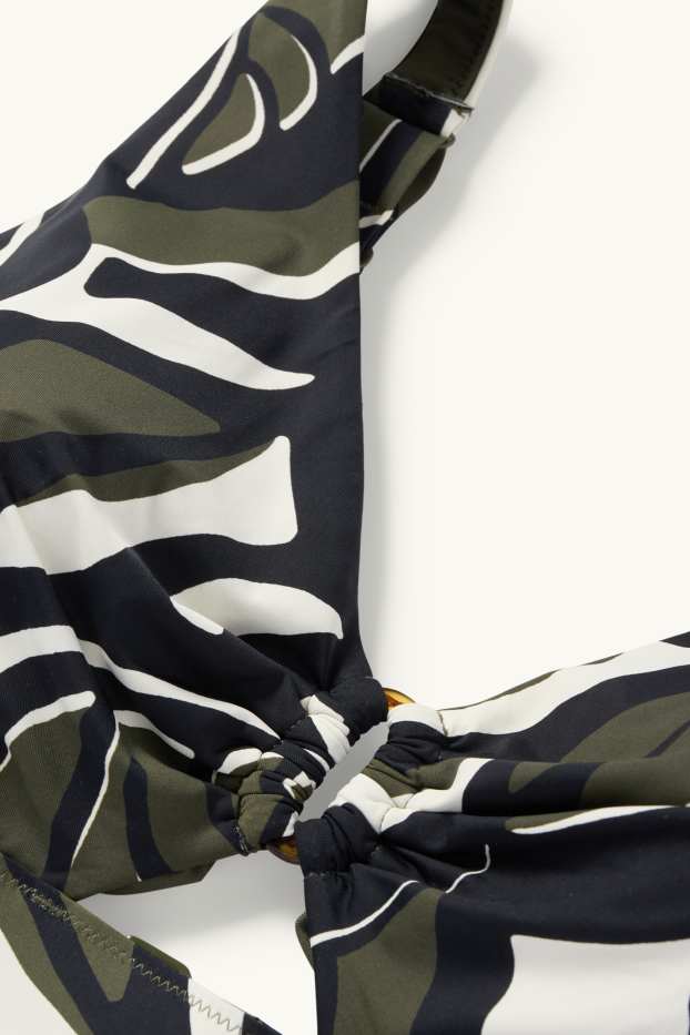 Femmes - Haut de bikini - ampliforme - LYCRA® XTRA LIFE™ - à motif - vert foncé / noir