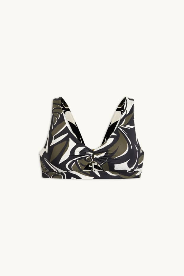 Femmes - Haut de bikini - ampliforme - LYCRA® XTRA LIFE™ - à motif - vert foncé / noir