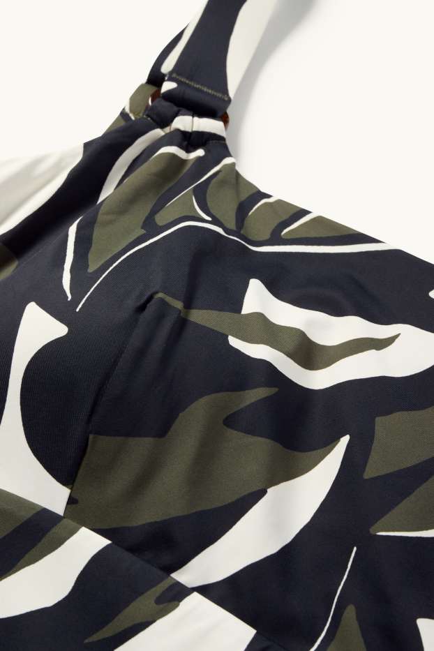 Donna - Costume da bagno - imbottito - LYCRA ® XTRA LIFE™ - fantasia - verde scuro / nero