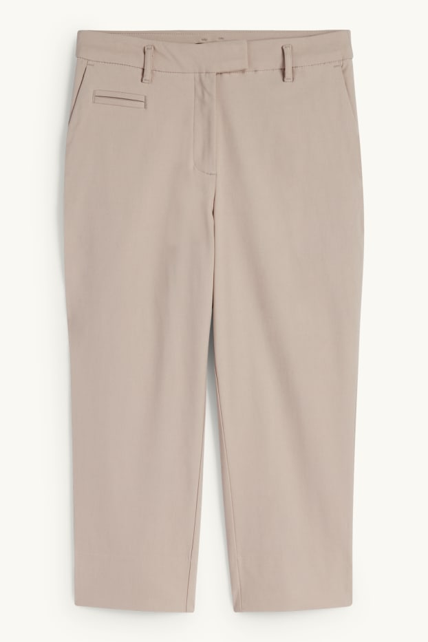 Damen - Caprihose - Mid Waist - Slim Fit - beige