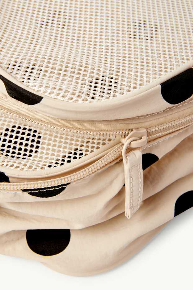 Dames - Reistas - 3-delig - met stippen - licht beige