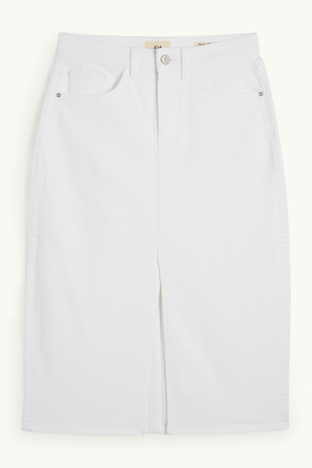 Women - Denim skirt - white