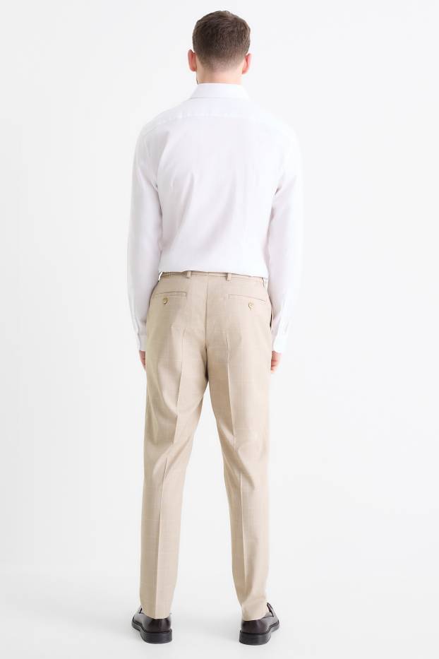 Men - Mix & match trousers - slim fit - stretch - check - beige