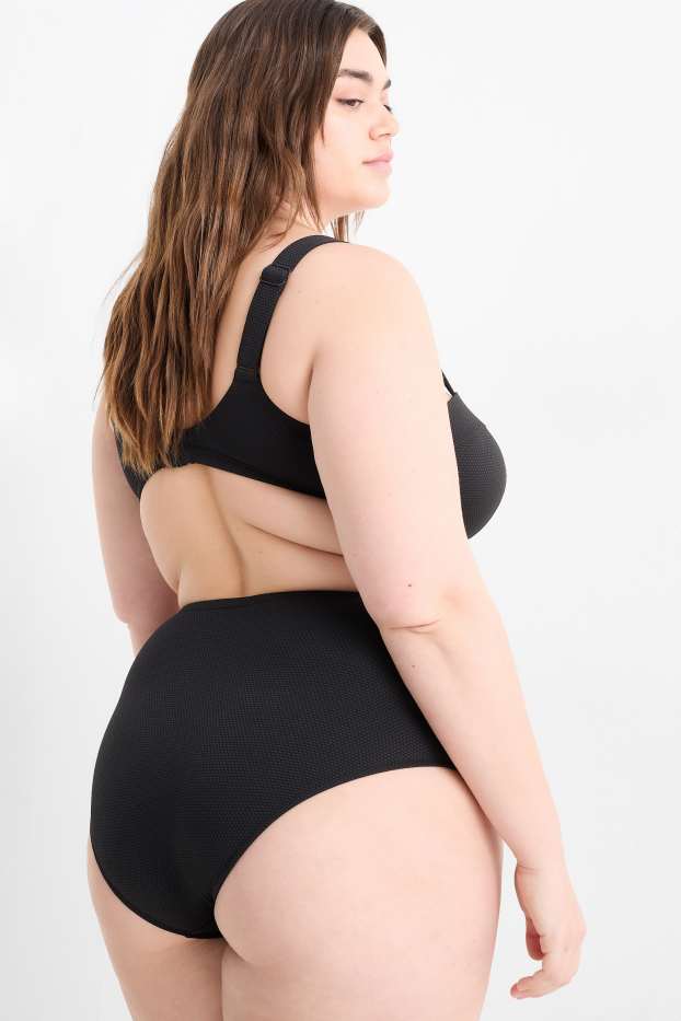 Dames - Bikinibroek - high waist - LYCRA® XTRA LIFE™ - met structuur - zwart