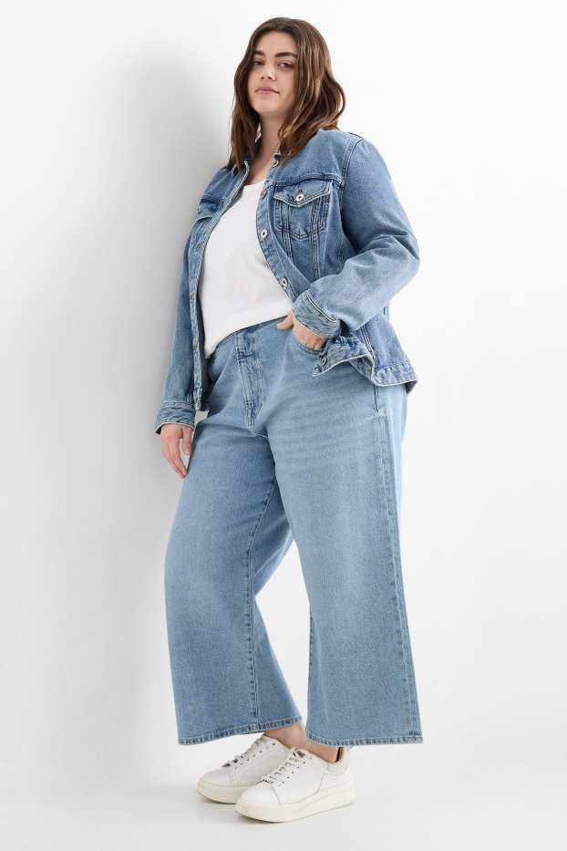 Femmes - Wide leg jean - high waist - jean bleu clair