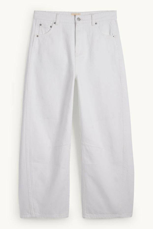 Femmes - Balloon jean - mid waist - blanc