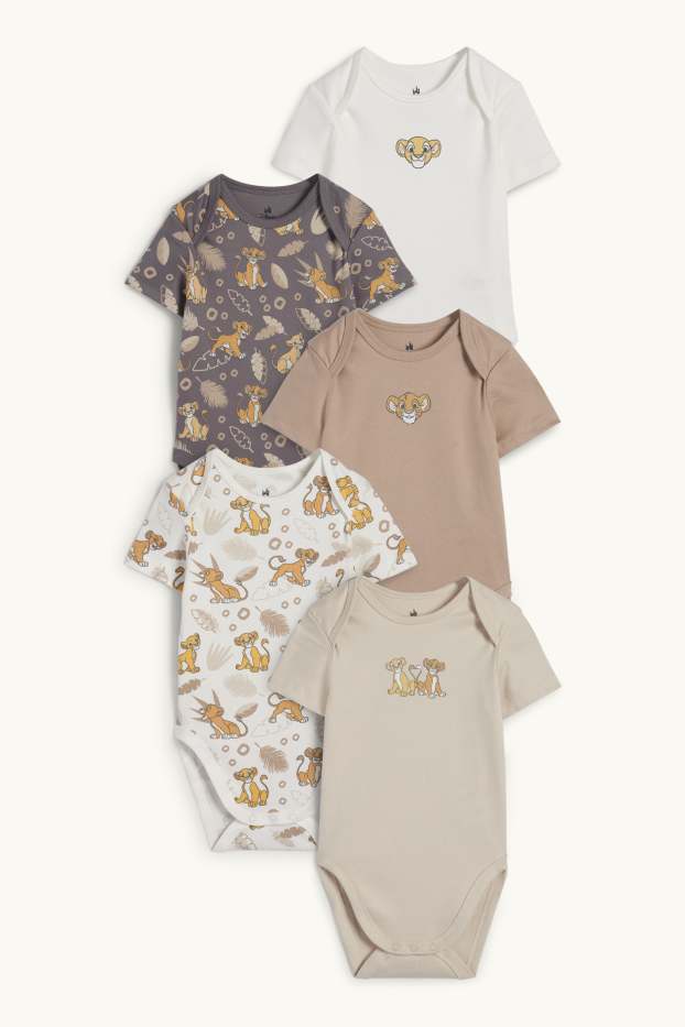 Unisex - Multipack 5er - Der König der Löwen - Baby-Body - hellbeige