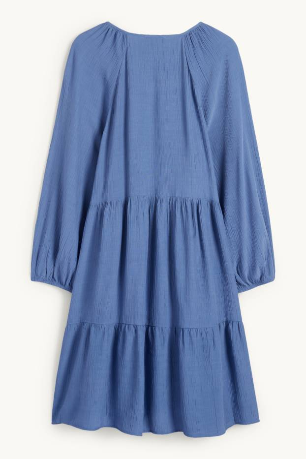 Femmes - Robe évasée en viscose - bleu