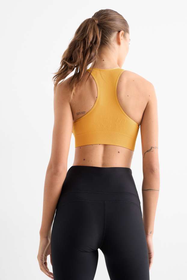 Women - Sports bra - padded - seamless - light orange