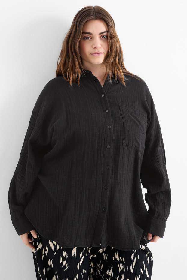 Donna - Blusa in mussola - nero
