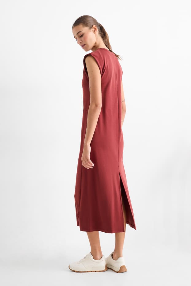 Dona - Vestit estil samarreta - bordeus