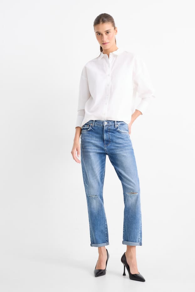 Dámské - Boyfriend jeans - mid waist - džíny - modré