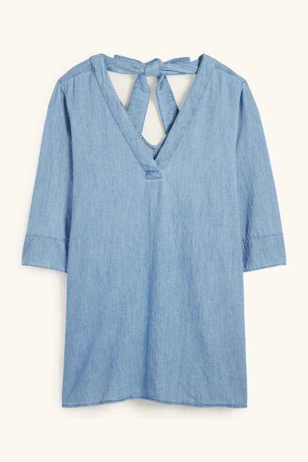 Dames - Tuniekjurk van denim - jeanslichtblauw