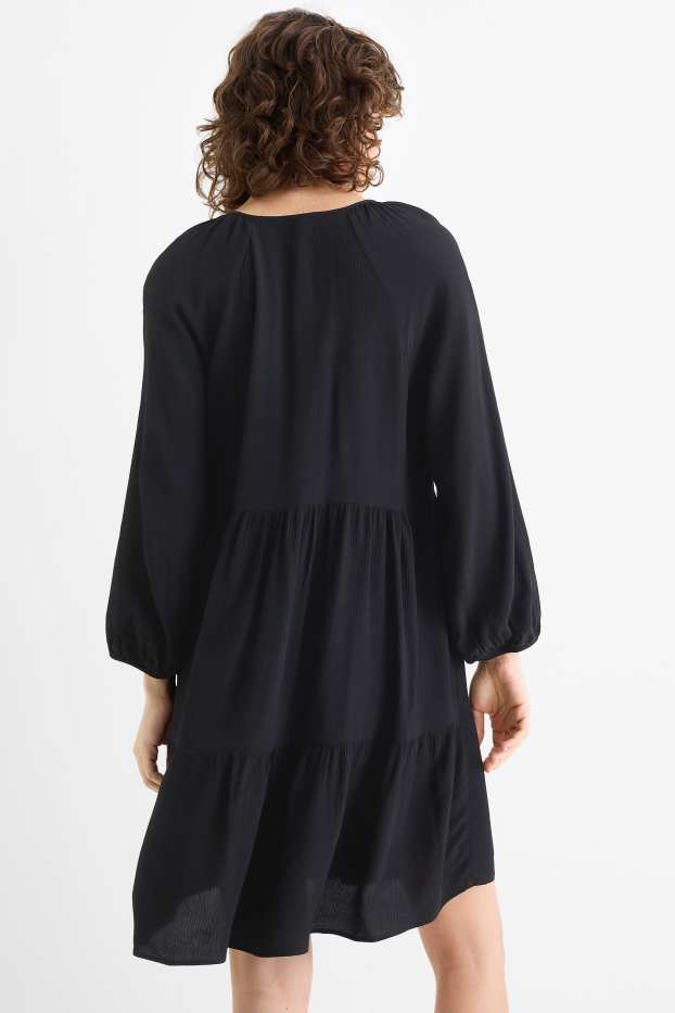 Women - Viscose A-line dress - black