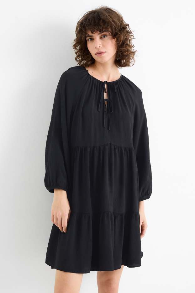 Women - Viscose A-line dress - black