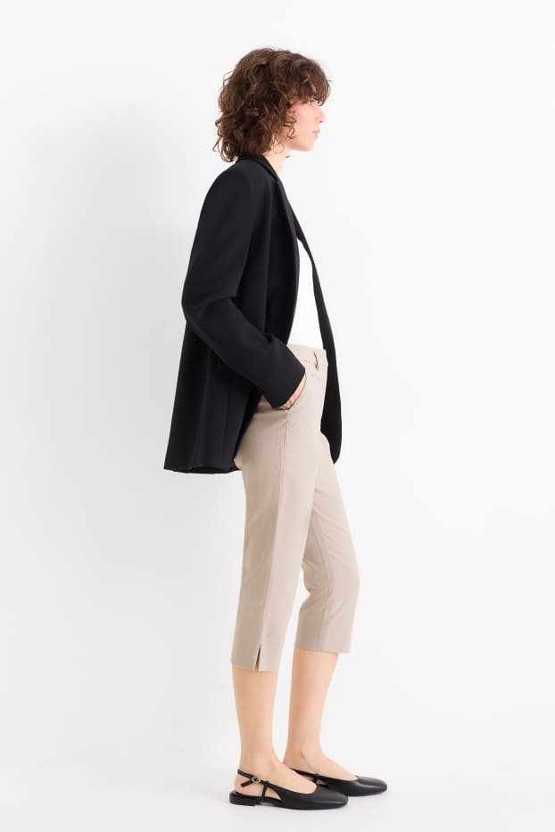 Damen - Caprihose - Mid Waist - Slim Fit - beige