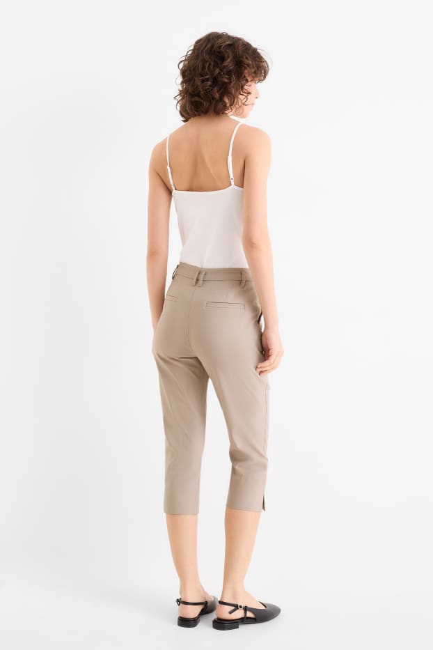 Damen - Caprihose - Mid Waist - Slim Fit - beige