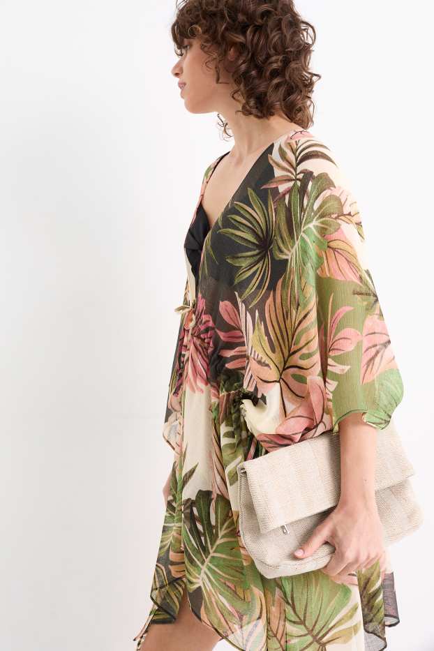 Femmes - Sac à bandoulière doté d’une bandoulière amovible - à rayures - beige clair