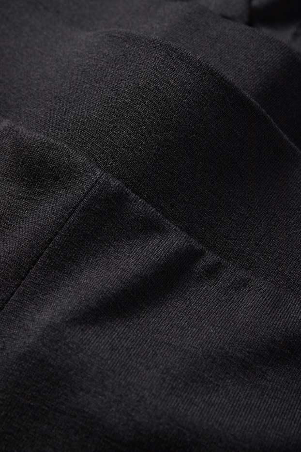 Femei - Pantaloni din jerseu - talie medie - wide leg - negru