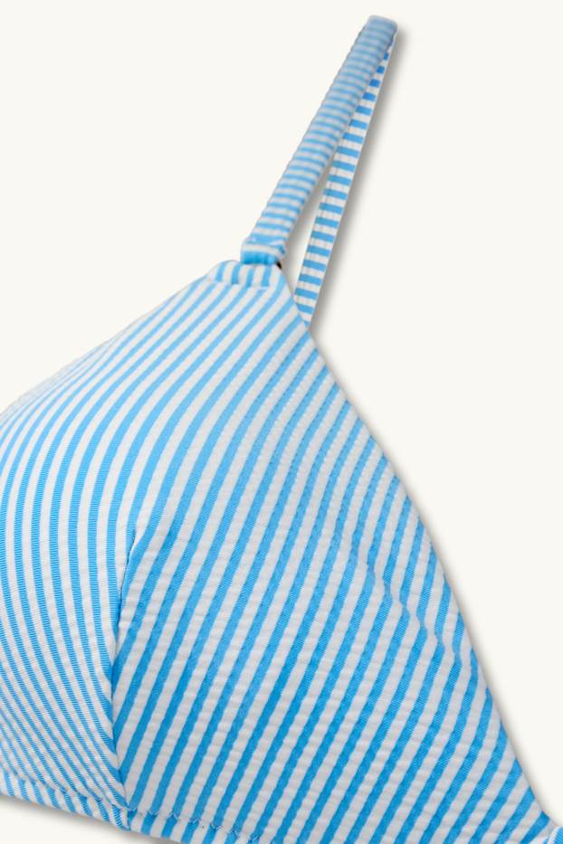 Damen - Bikini-Top - wattiert - LYCRA® XTRA LIFE™ - gestreift - weiß / hellblau