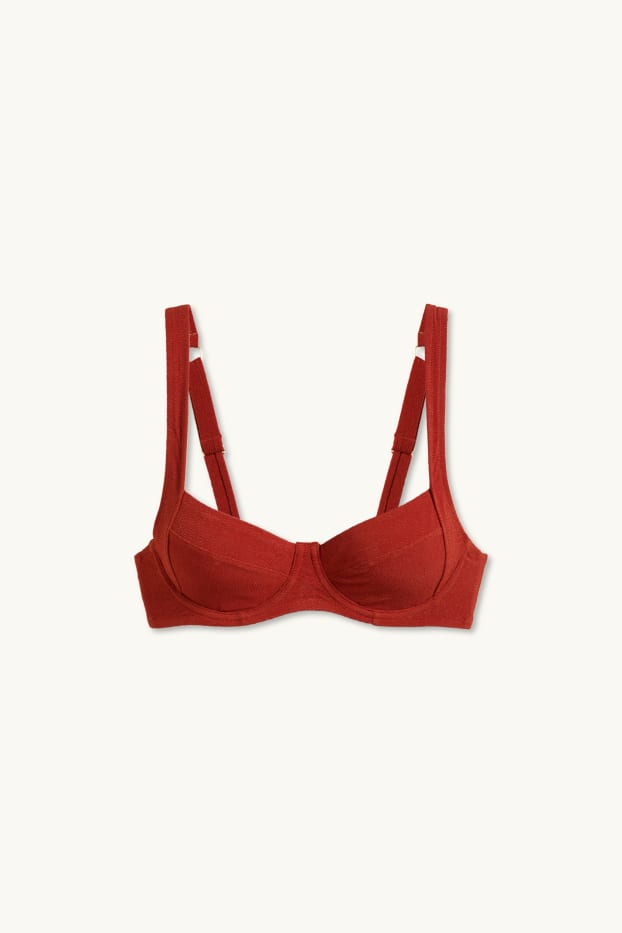 Women - Underwire bikini top - LYCRA® XTRA LIFE™ - textured - dark red