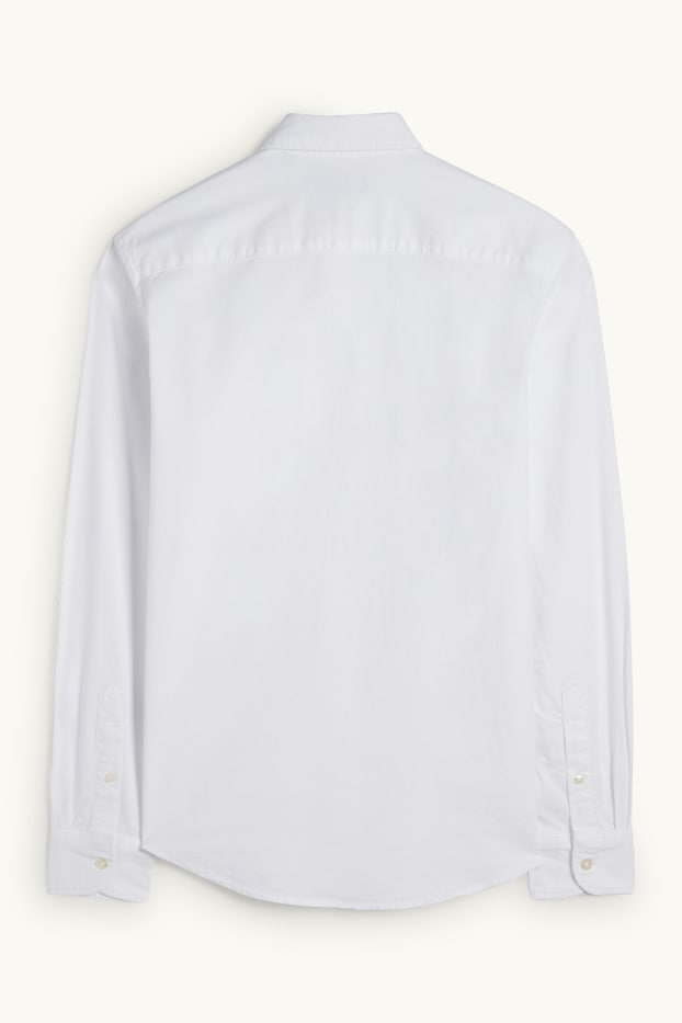 Herren - Hemd - Regular Fit - Button-down - weiss