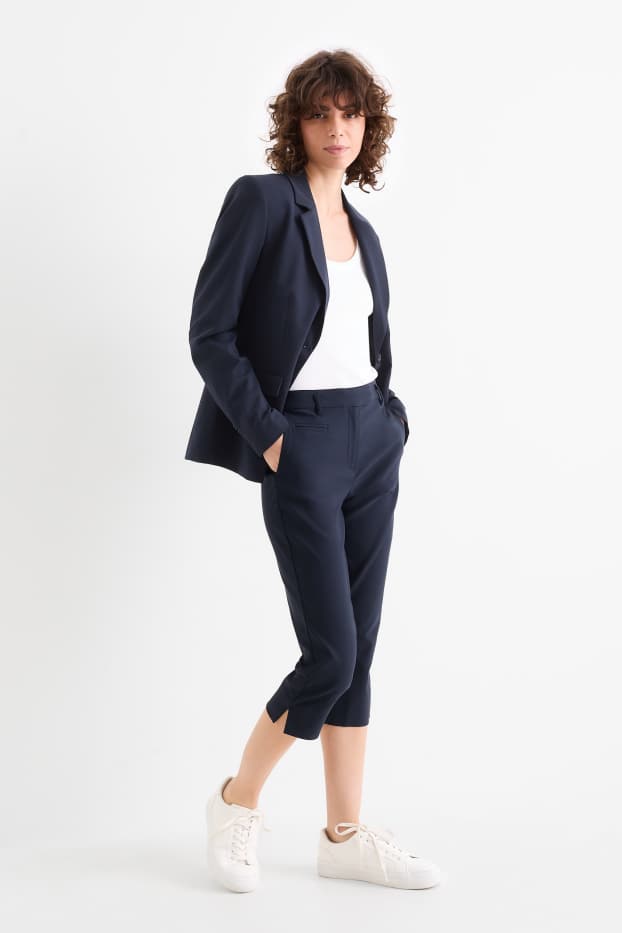Mujer - Pantalón pirata - mid waist - slim fit - azul oscuro