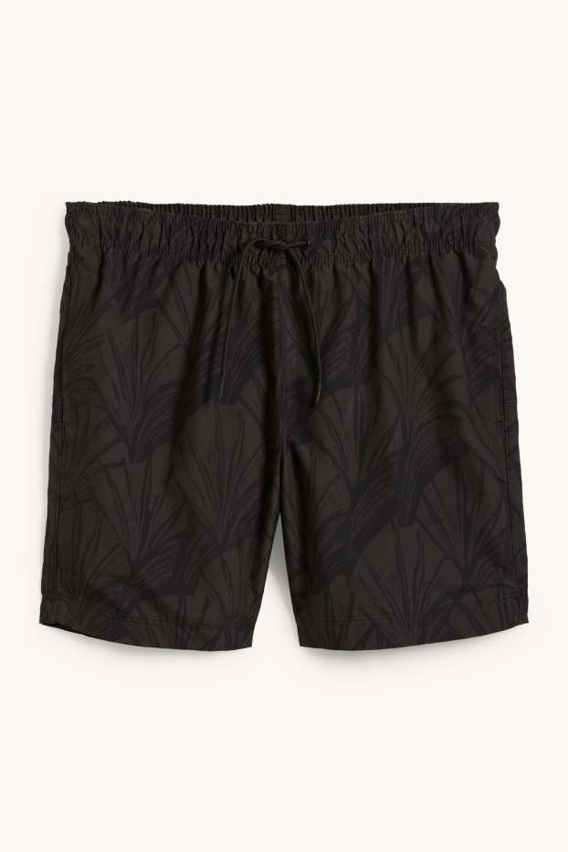 Hommes - Short de bain - à motif - noir