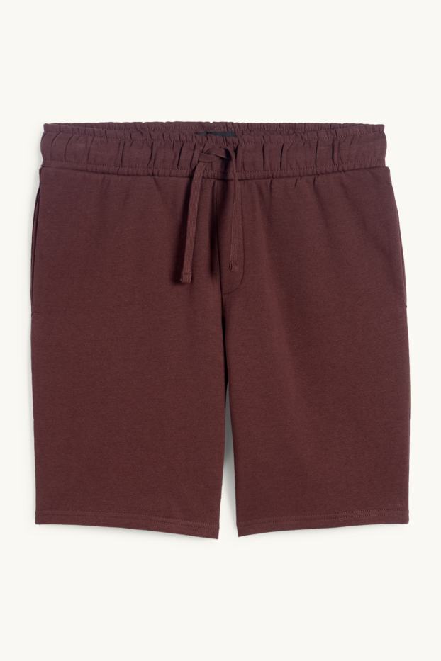 Home - Pantalons curts de xandall - marró fosc