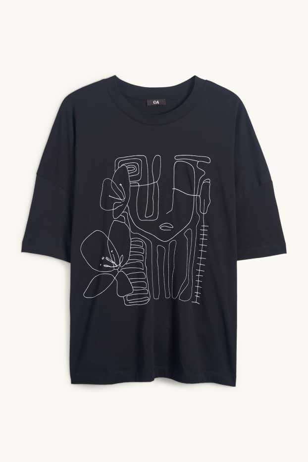 Women - T-shirt - regular fit - black