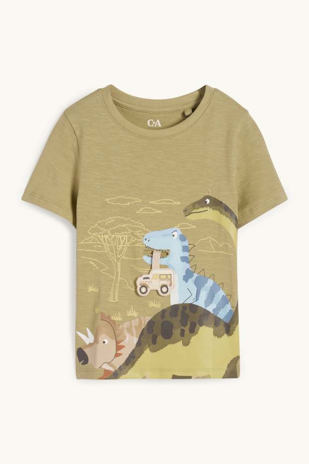 Děti - chlapci - Motivy dinosaurů - tričko s krátkým rukávem - zelená