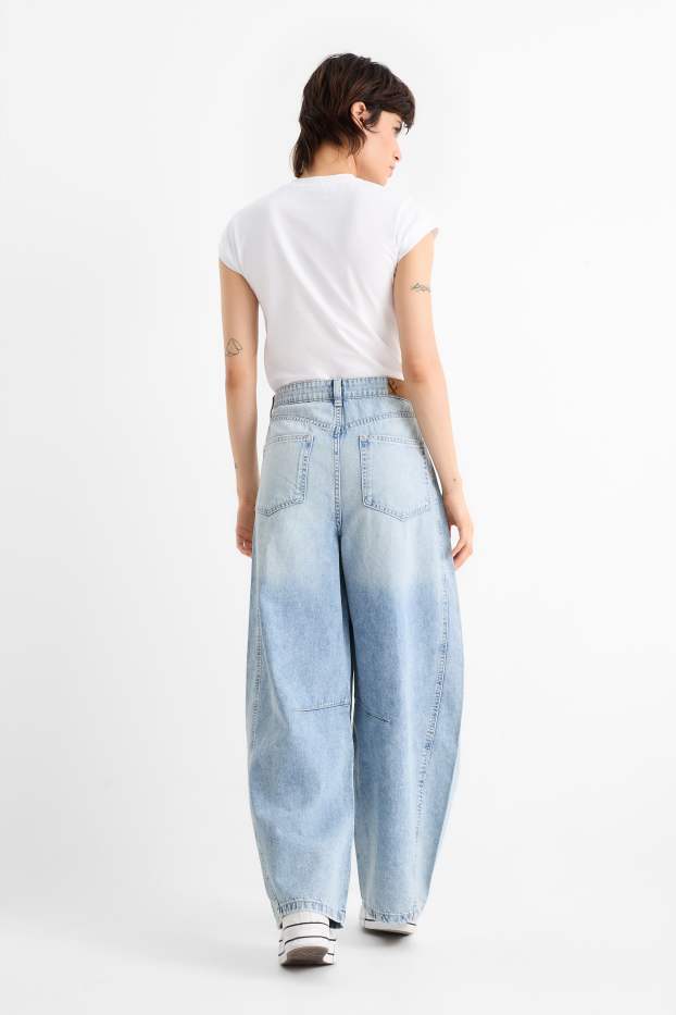 Dámské - Balloon jeans - mid waist - džíny - světle modré