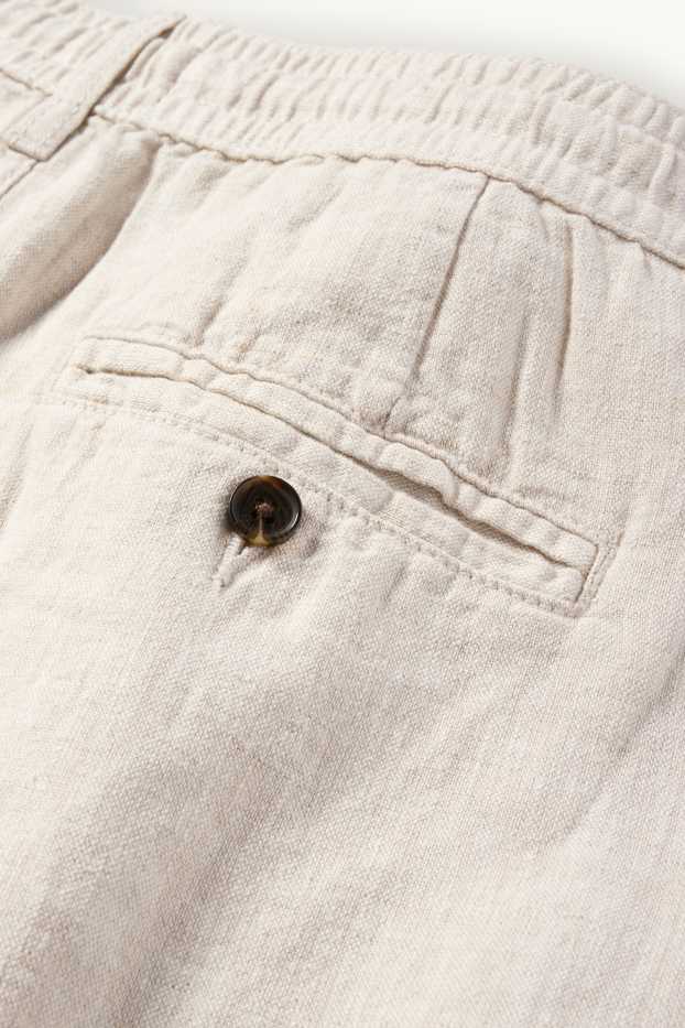 Uomo - Shorts - misto lino - beige chiaro