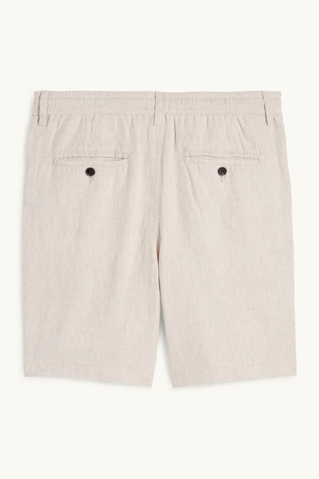 Uomo - Shorts - misto lino - beige chiaro
