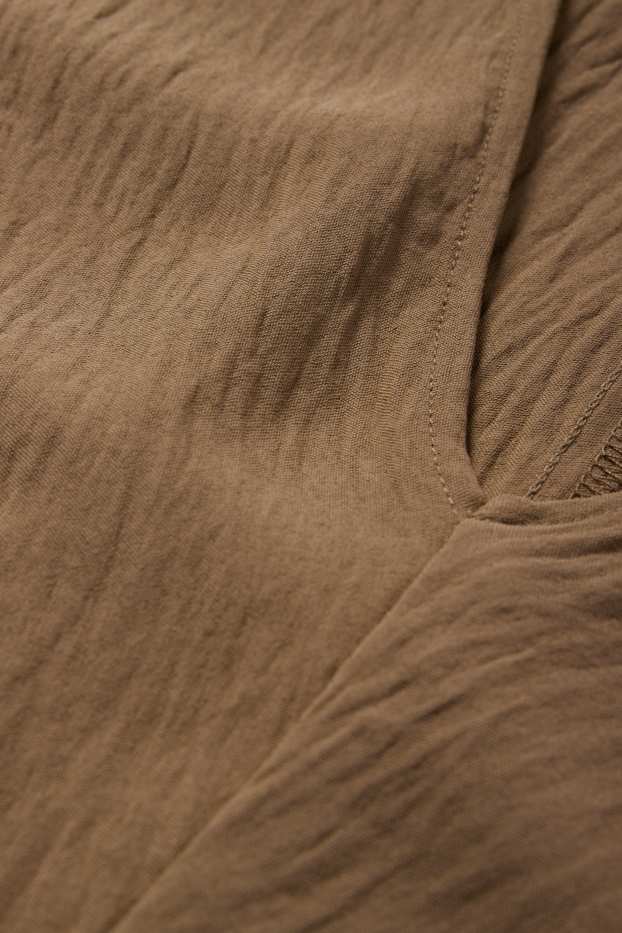 Donna - Vestito aderente con scollo a V - kaki