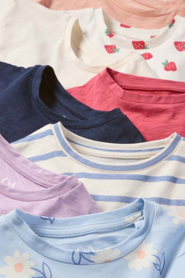Bambine - Confezione da 8 - cuore e fragola - maglia a maniche corte - azzurro
