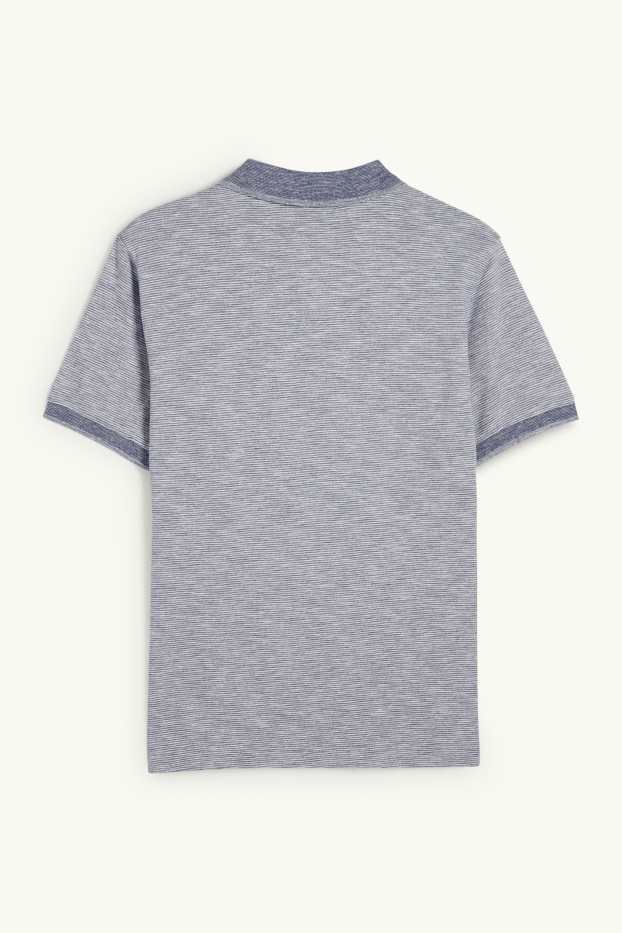 Home - Polo - regular fit - de ratlles - blau