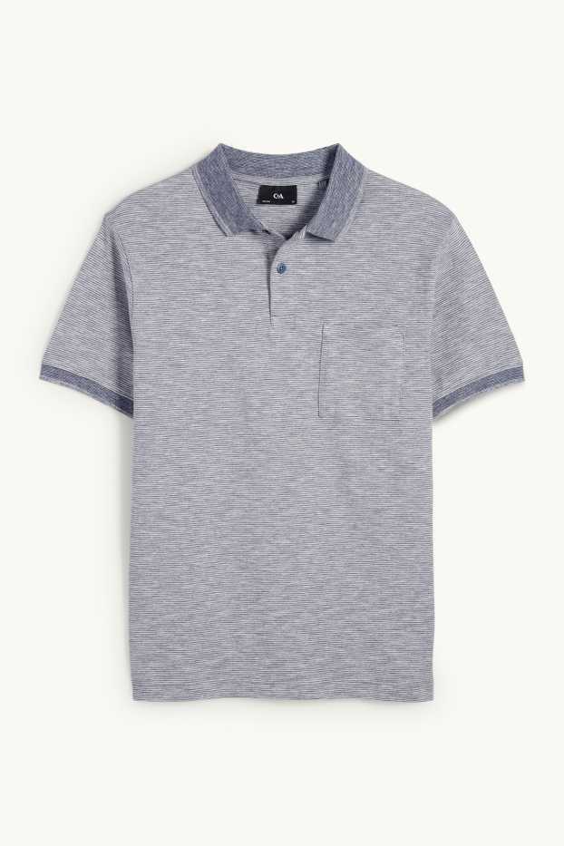 Home - Polo - regular fit - de ratlles - blau