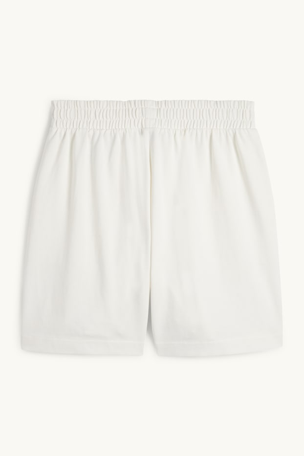 Femmes - Short basique en molleton - blanc