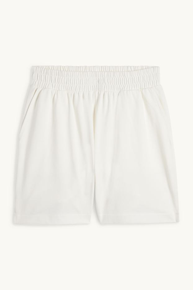 Femmes - Short basique en molleton - blanc
