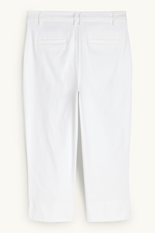 Damen - Caprihose - Mid Waist - Slim Fit - weiss